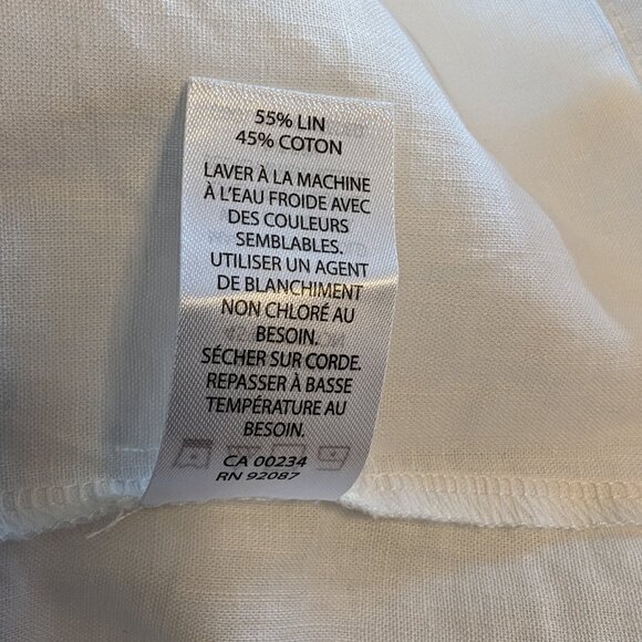 SAKS FIFTH AVENUE Linen Blend top blouse shirt SIZE M Squareneck Exclusivity NWT - Picture 13 of 13